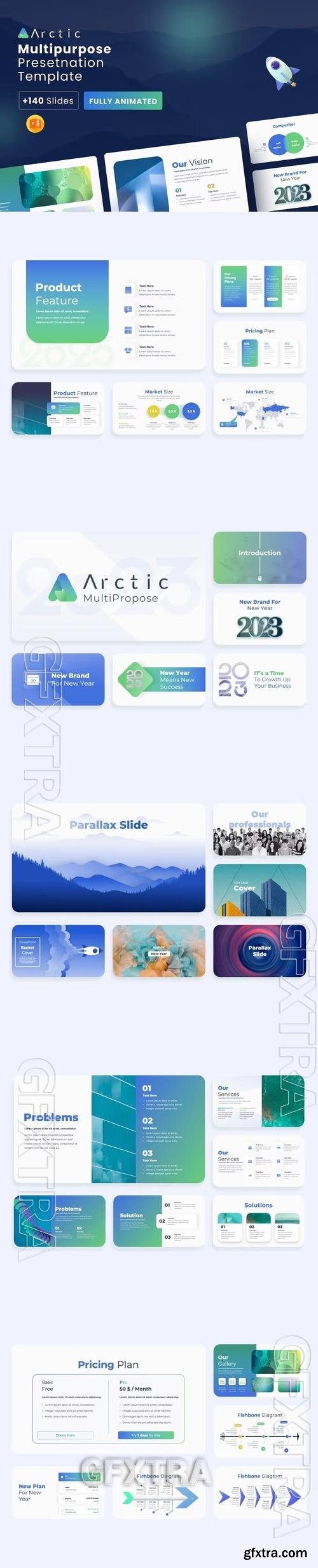 Arctic Multi-Purpose PPT Presentation Template CGFQJQW