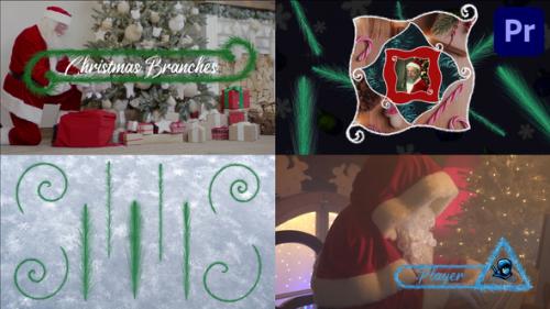 Videohive - Christmas Branches And Vignettes And Titles Pack for Premiere Pro - 42292491 - 42292491