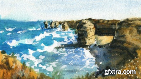 The Twelve Apostles - Australian Watercolor Landscape