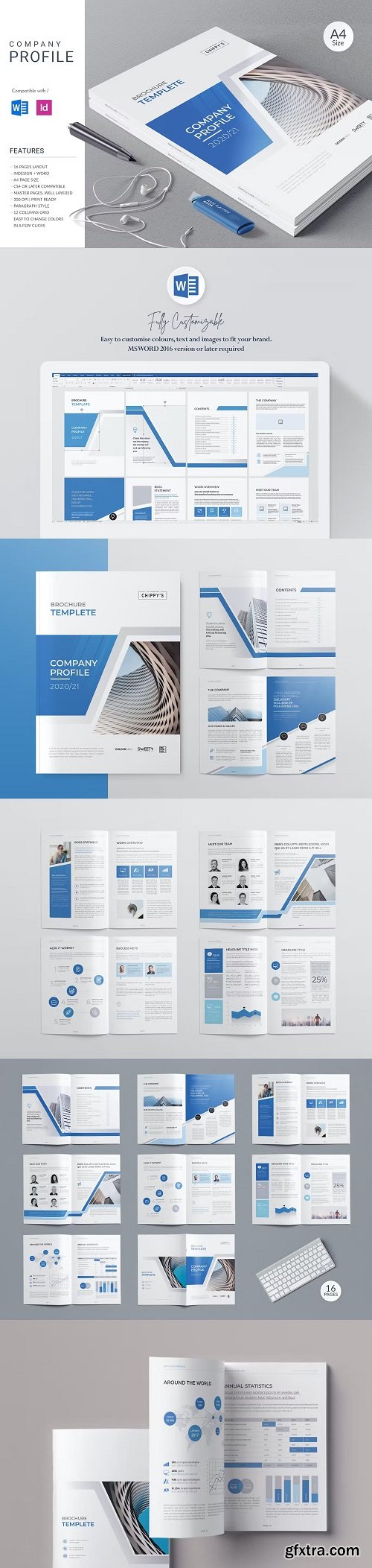 Brochure Template | 16 Pages | Word | InDesign AXVRMC3