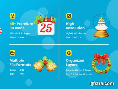 Ui8 - Christmas - 3D Icons Illustration $38