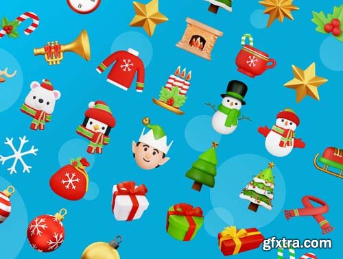 Ui8 - Christmas - 3D Icons Illustration $38