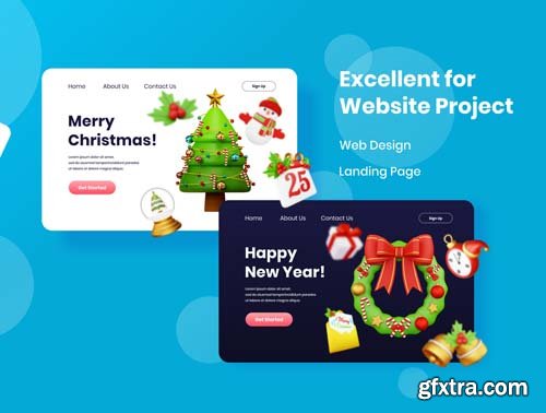 Ui8 - Christmas - 3D Icons Illustration $38