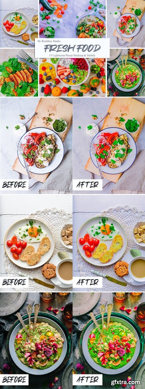 15 Fresh Food Lightroom Presets LM7X99S