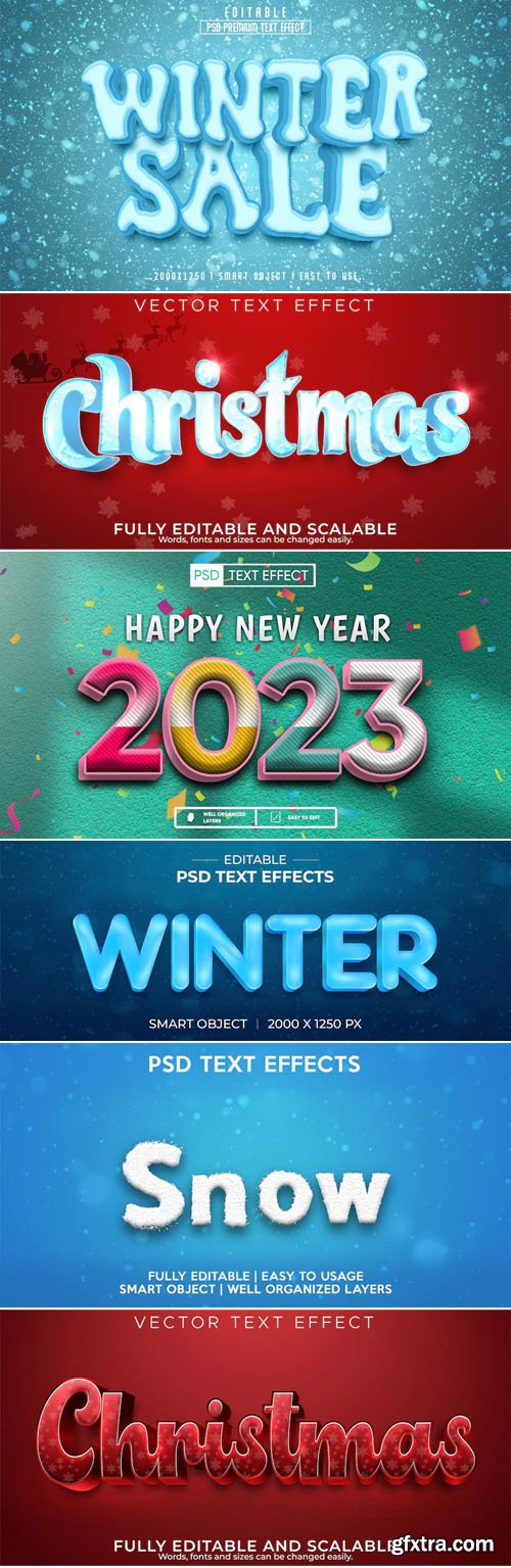 10+ Winter Season & Holidays Text Effects for Photoshop & Illustrator