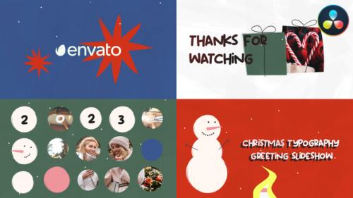 Videohive - Christmas Typography Greeting Slideshow for DaVinci Resolve - 42291729 - 42291729