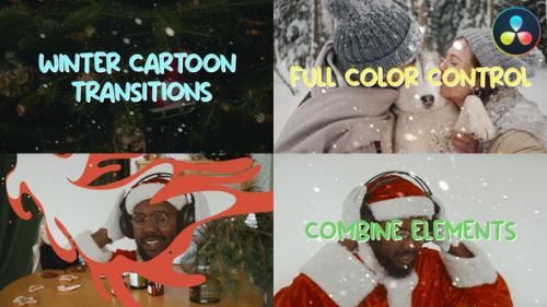 Videohive - Winter Cartoon Transitions | DaVinci Resolve - 42298859 - 42298859