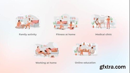 Videohive Family activity - Flat concept 42463199