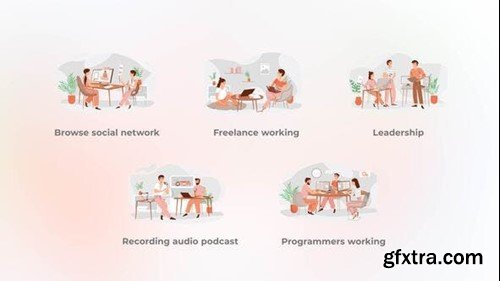 Videohive Programmers working - Flat concept 42463243