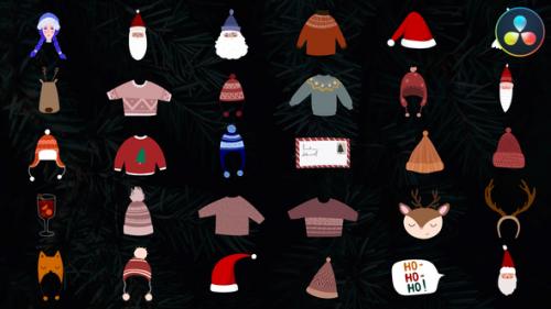 Videohive - Christmas Hats And Masks for DaVinci Resolve - 42313576 - 42313576