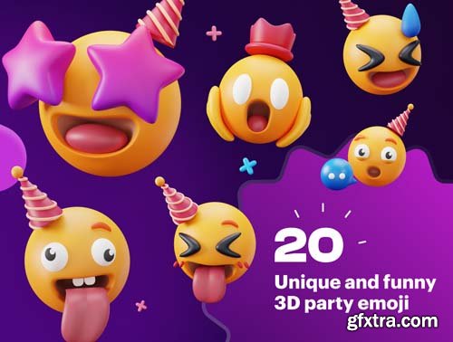 Ui8 - Emoty - 3D Party & Celebration Emoji Set $35