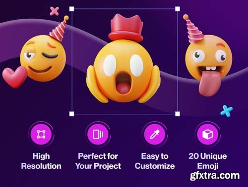 Ui8 - Emoty - 3D Party & Celebration Emoji Set $35