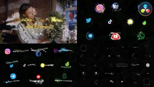 Videohive - Christmas Magic Social Media Lower Thirds And Elements | DaVinci Resolve - 42354653 - 42354653