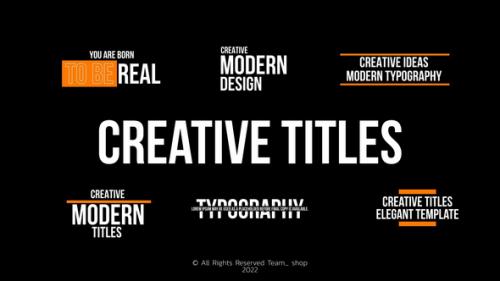 Videohive - Creative Titles | DaVinci Resolve Macro - 42355632 - 42355632