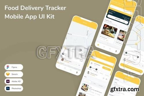 Food Delivery Tracker Mobile App UI Kit DRSFQAX