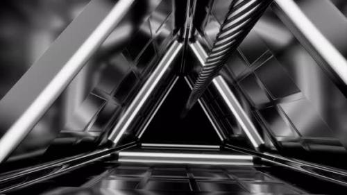 Videohive - Triangular 3d Tunnel with Metal Walls - 42452523 - 42452523