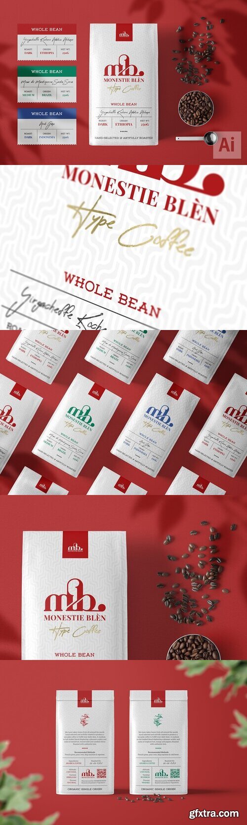 Creativemarket - Monestie Blen Hype Coffee Bag Ai 4979384