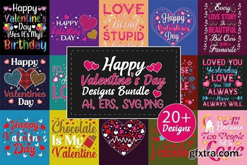 Happy Valentine\'s Day Designs Bundle