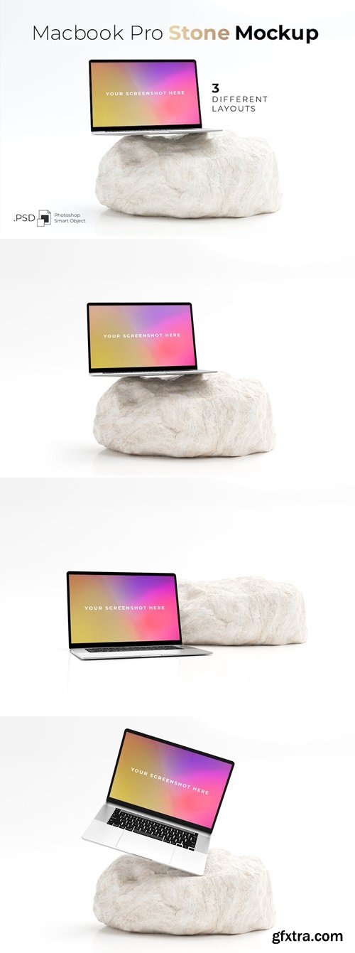 Macbook Pro White Stone Mockup 4UJQ6HB