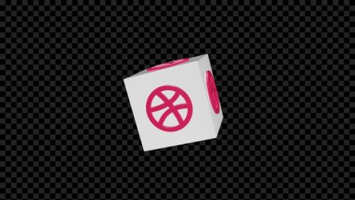 Videohive - Dribbble Icon On 3D Cube - 42511024 - 42511024