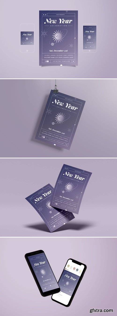 New Year Celebration Flyer Set PH9LF8G