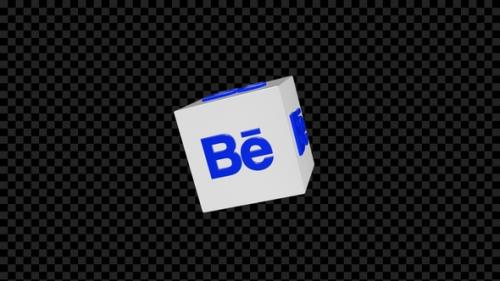 Videohive - Behance Icon On 3D Cube - 42511653 - 42511653