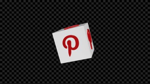 Videohive - Pinterest Icon On 3D Cube - 42511654 - 42511654