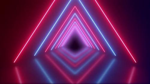 Videohive - Glowing Triangle Light Stick Animation Loop Background 4K - 41722906 - 41722906