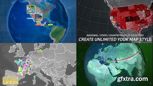 Videohive Globe Map Connection Kit 19478445