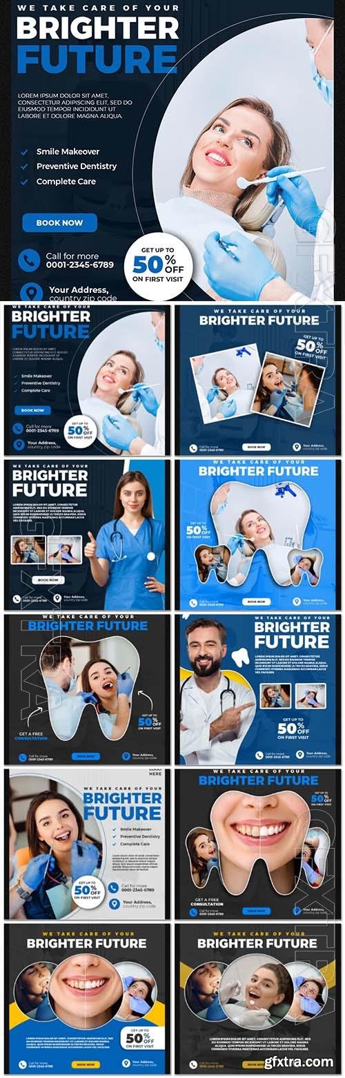 PSD dentist and health care social media and banner template