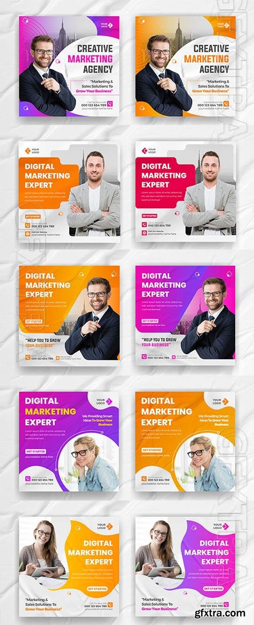 PSD digital marketing social media post or corporate instagram post design template