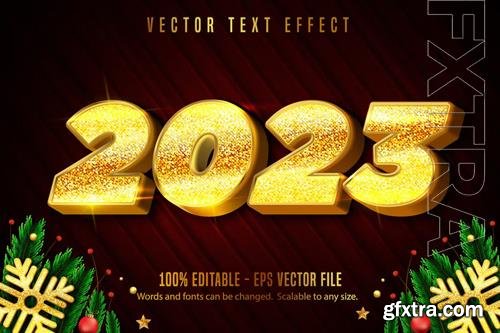 2023 - Editable Text Effect, Gold Font Style