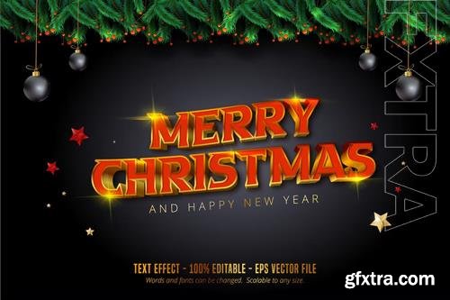 Merry Christmas - Editable Text Effect, Font Style vol 8