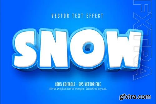 Snow - Editable Text Effect, Cartoon Font Style