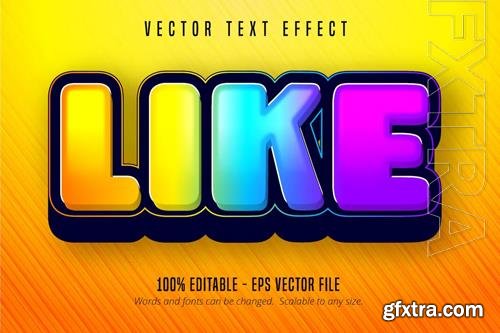 Like - Editable Text Effect, Colorful Font Style