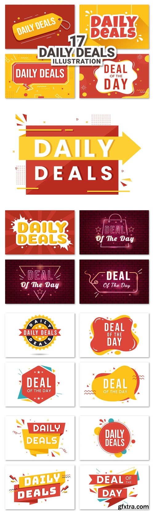 17 Daily Deals Vector Templates