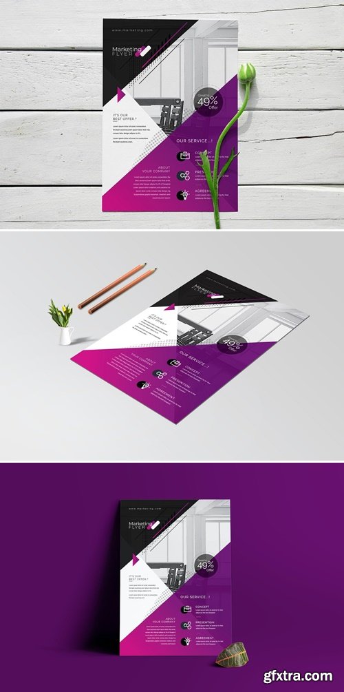 Creative Business Flyer With Purple Accent 2MG8TC9