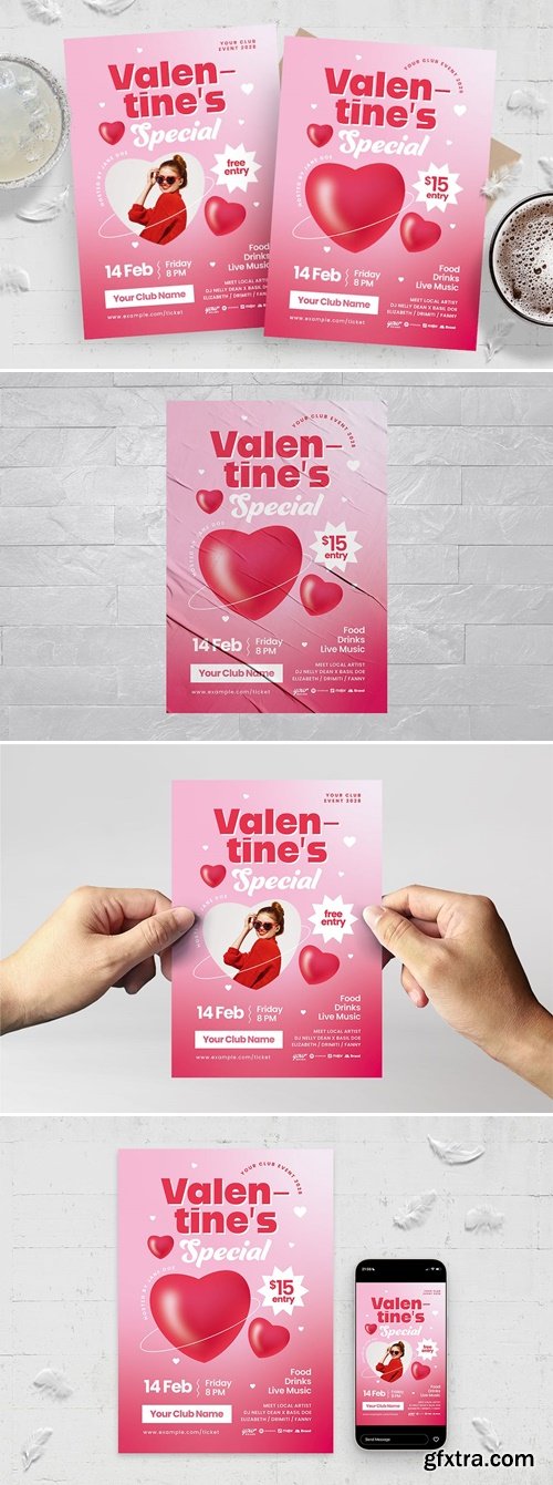 Valentine\'s Day Flyer Template ARABX44