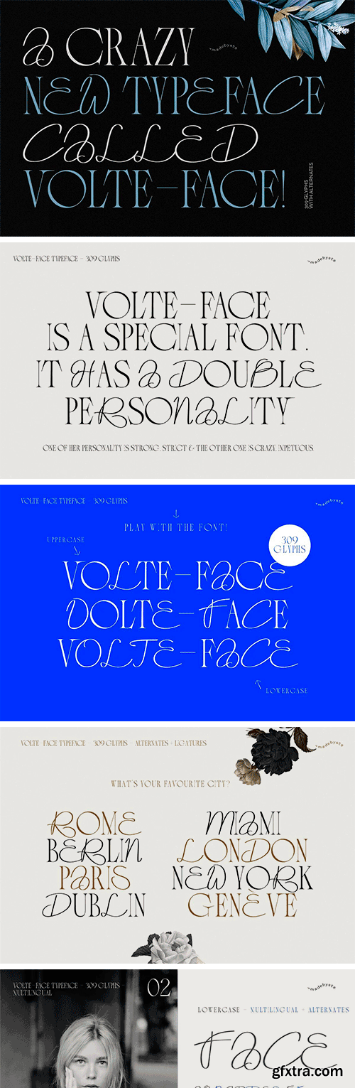 VOLTE-FACE - Serif &amp; Script Font