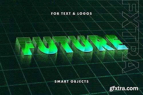 Retro wave Mesh Text Effect