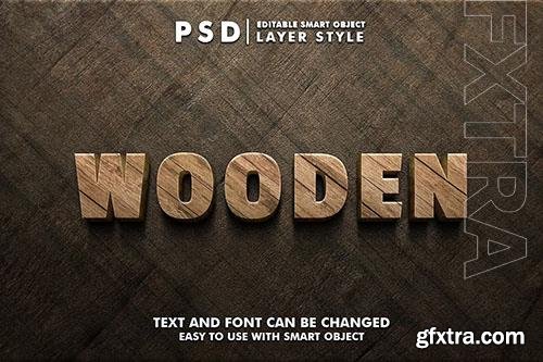 Wood 3d Realistic Psd Text Effect