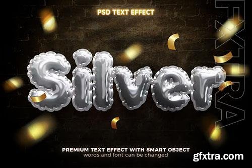 3D silver air foil text effect