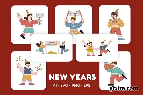 New Year Vector Illustration v.2 KMXW7Q3