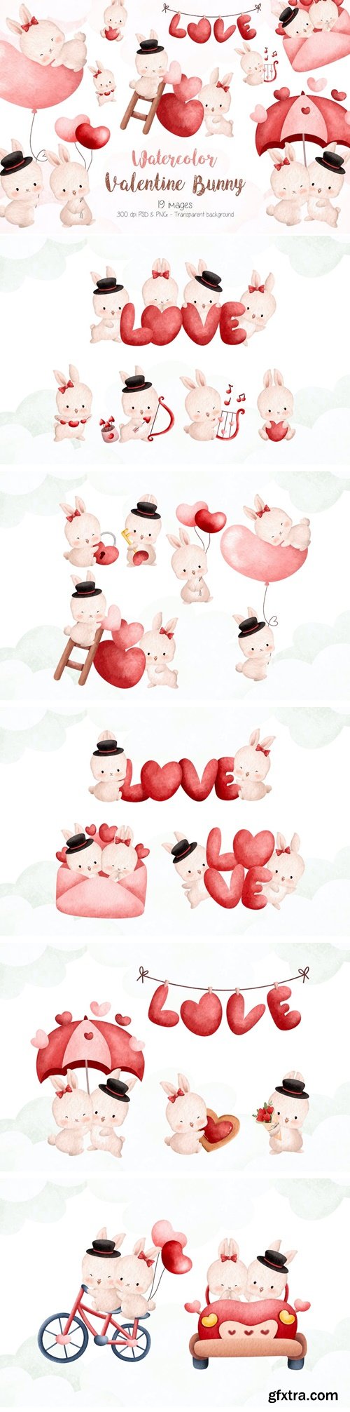 Valentine Rabbit Clipart 5YGX4VM