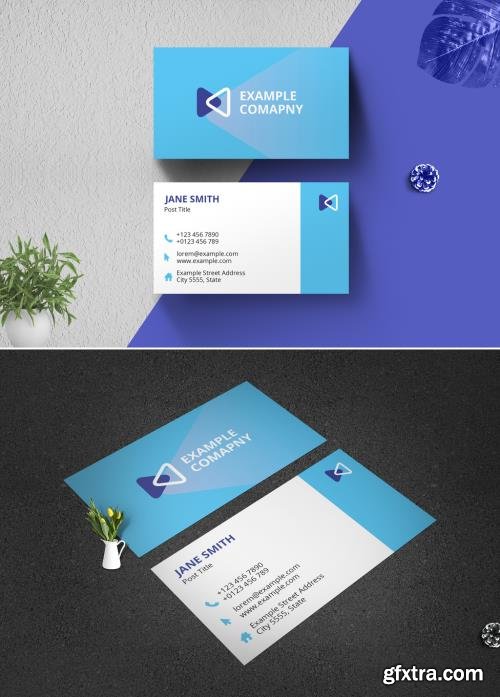 Clean Business Card with Cyan Accent 518195574