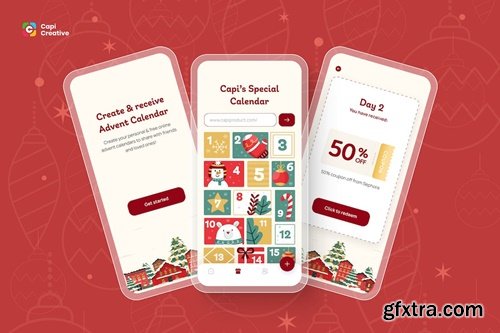 Advent Calendar - Mobile App UI Concept J3S7W22