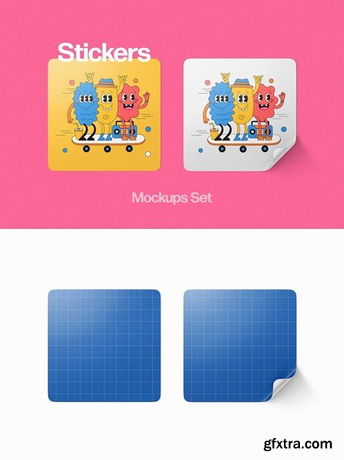 Square Sticker Mockups N68CAP6