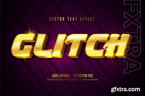 Glitch - Editable Text Effect, Gold Font Style