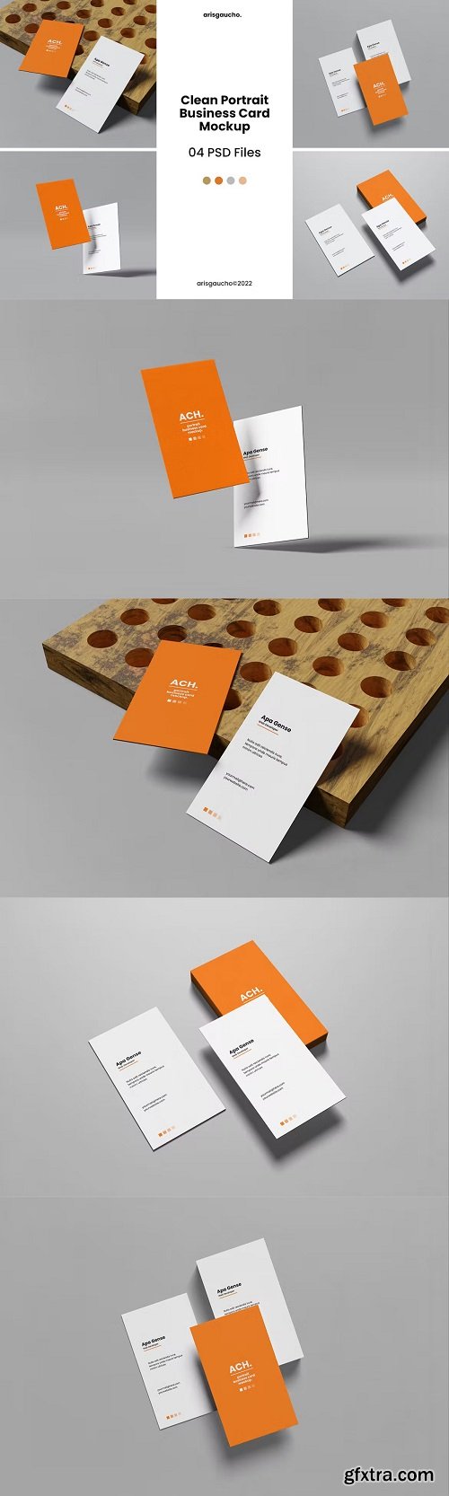 Clean Portrait Business Card Mockup SF3KHH3