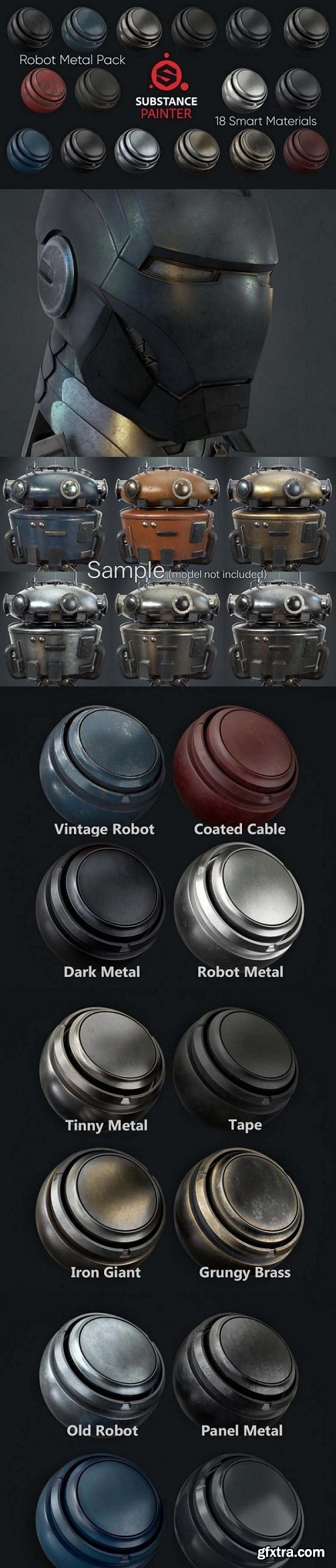 18 Robot Metal Substance Painter Smart Material Pack